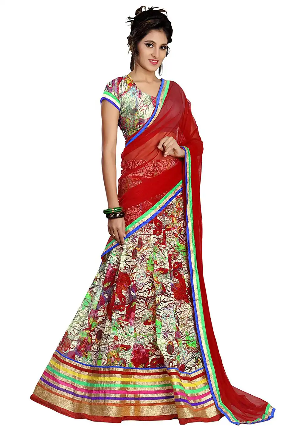 Red Banglori Silk A Line lehenga Choli 176418