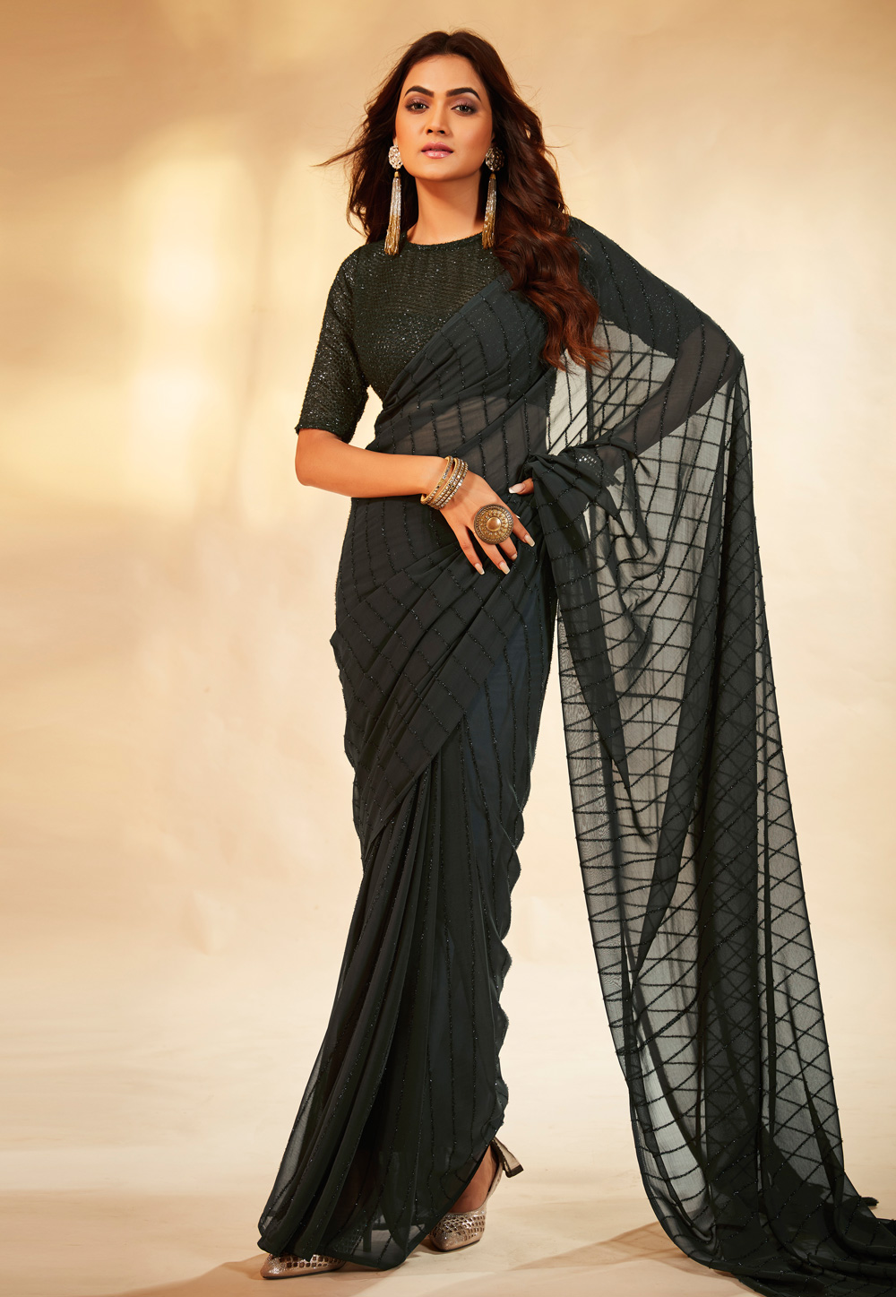 Black Georgette Saree With Blouse 272516