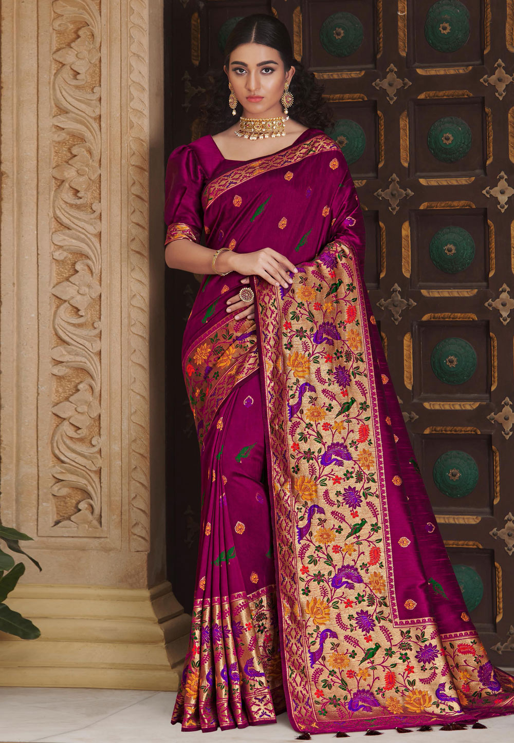 Purple Art Silk Saree With Blouse 249563