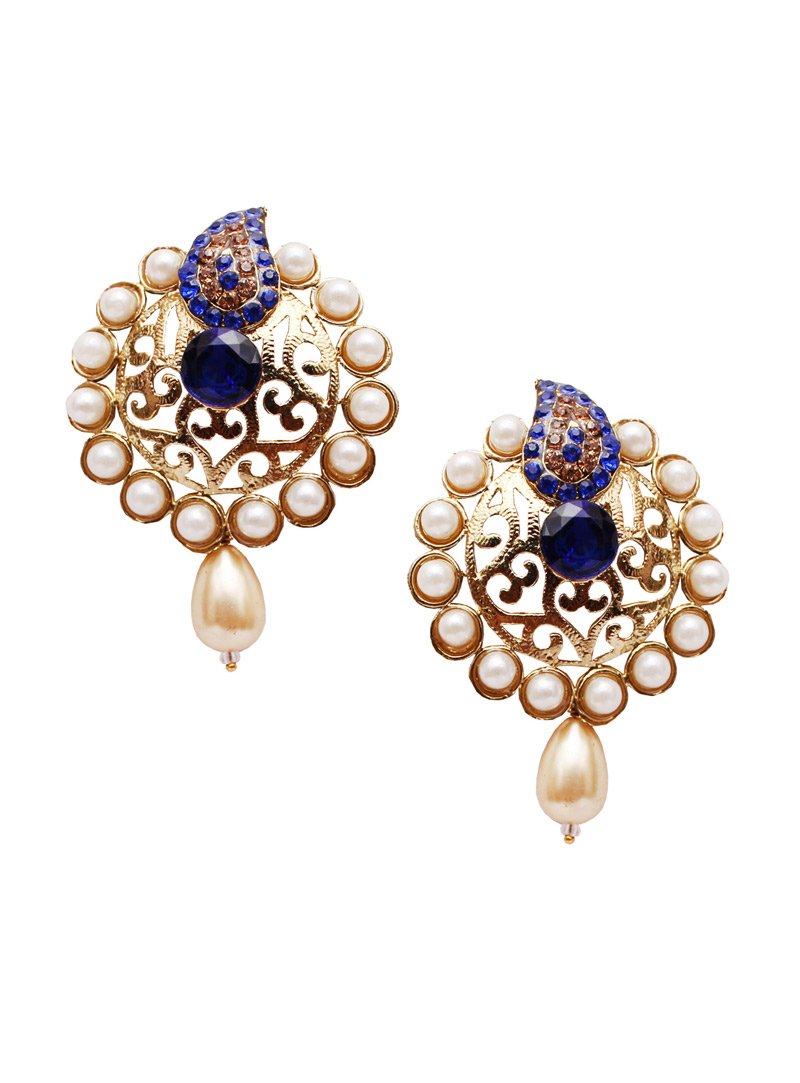 Blue Alloy Austrian Diamond Earrings 128432