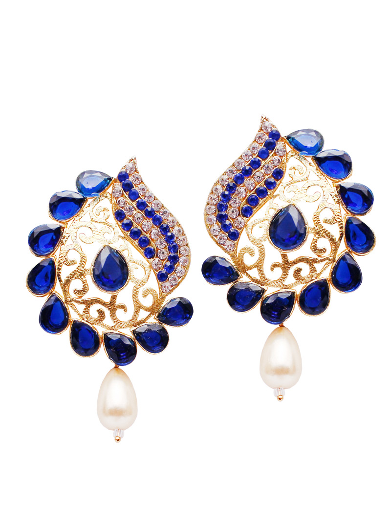 Blue Alloy Austrian Diamond Earrings 128441