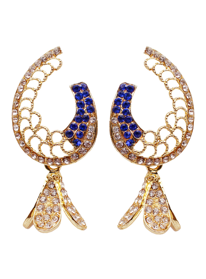 Blue Alloy Austrian Diamond Earrings 128444