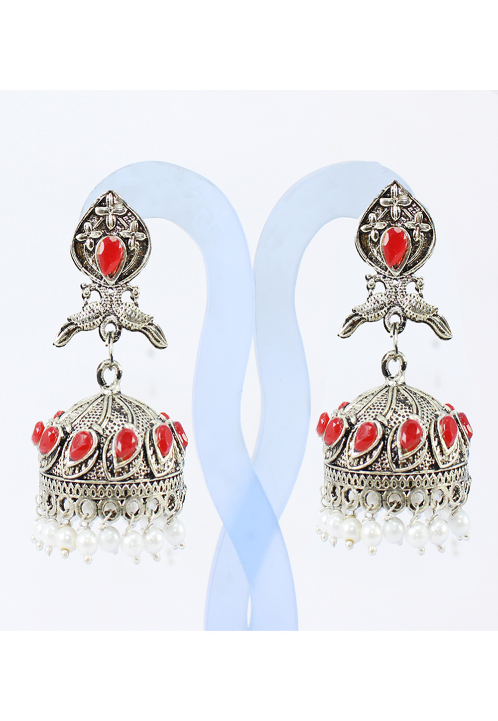 Red Alloy Earrings 177868