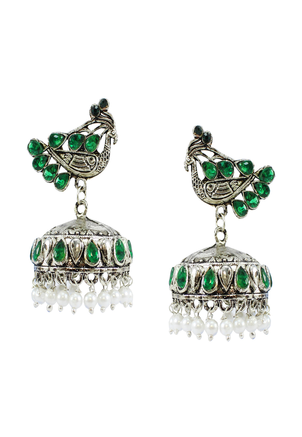 Green Alloy Earrings 177873