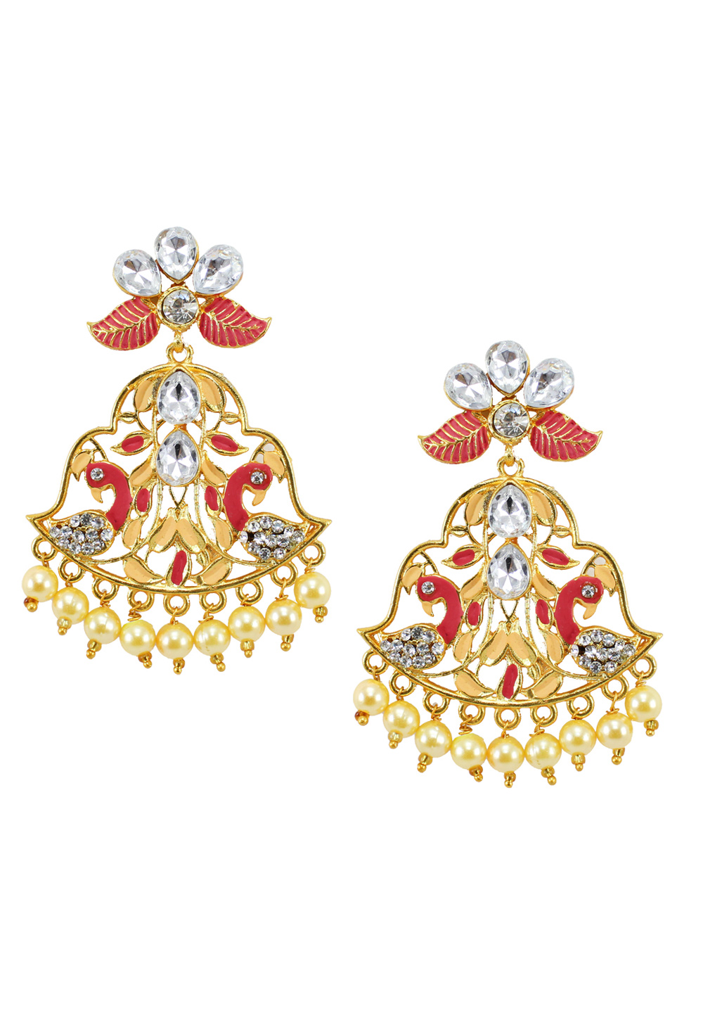 Pink Alloy Austrian Diamond Earrings 177882