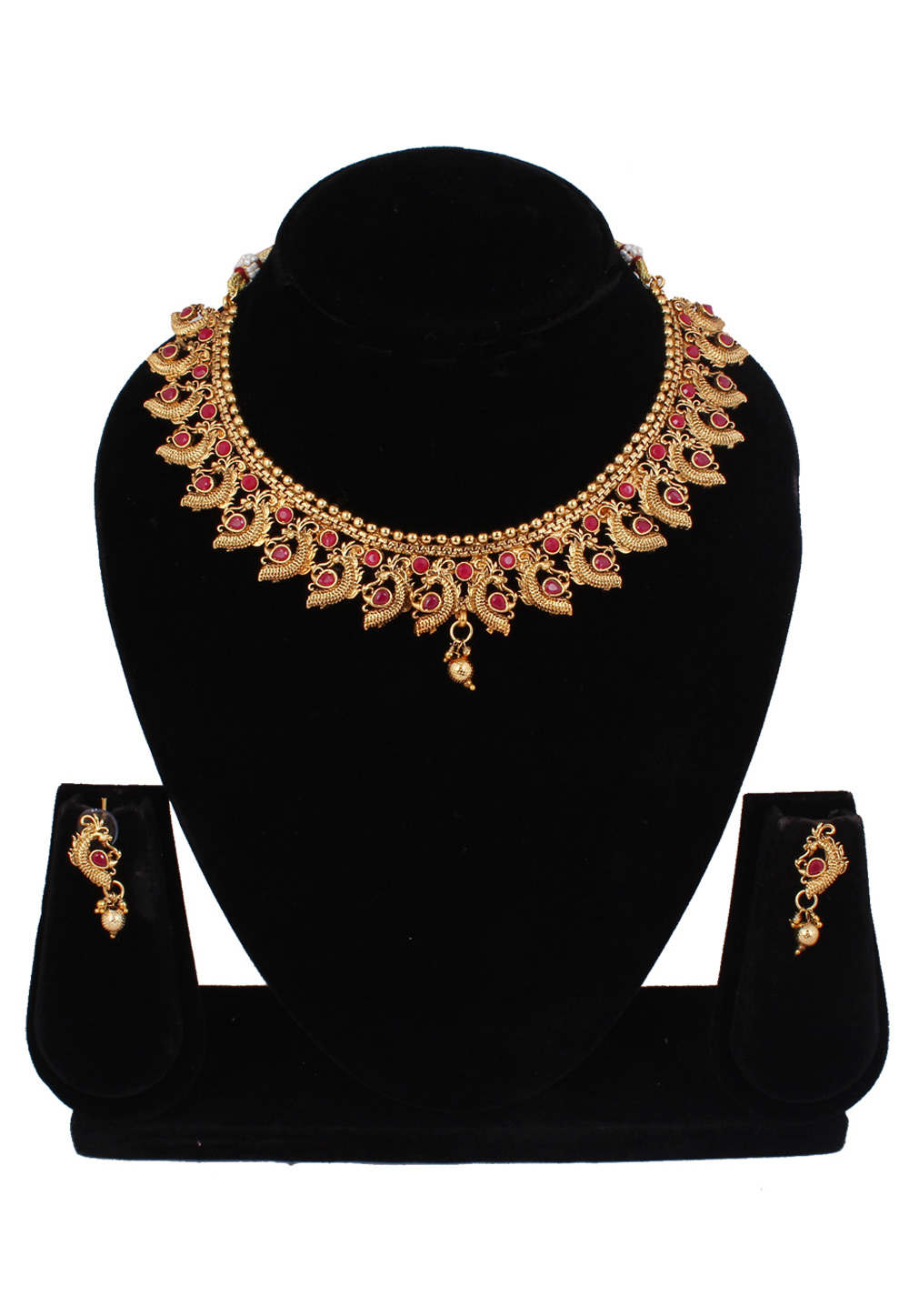 Golden Copper Necklace Set Earrings 257307