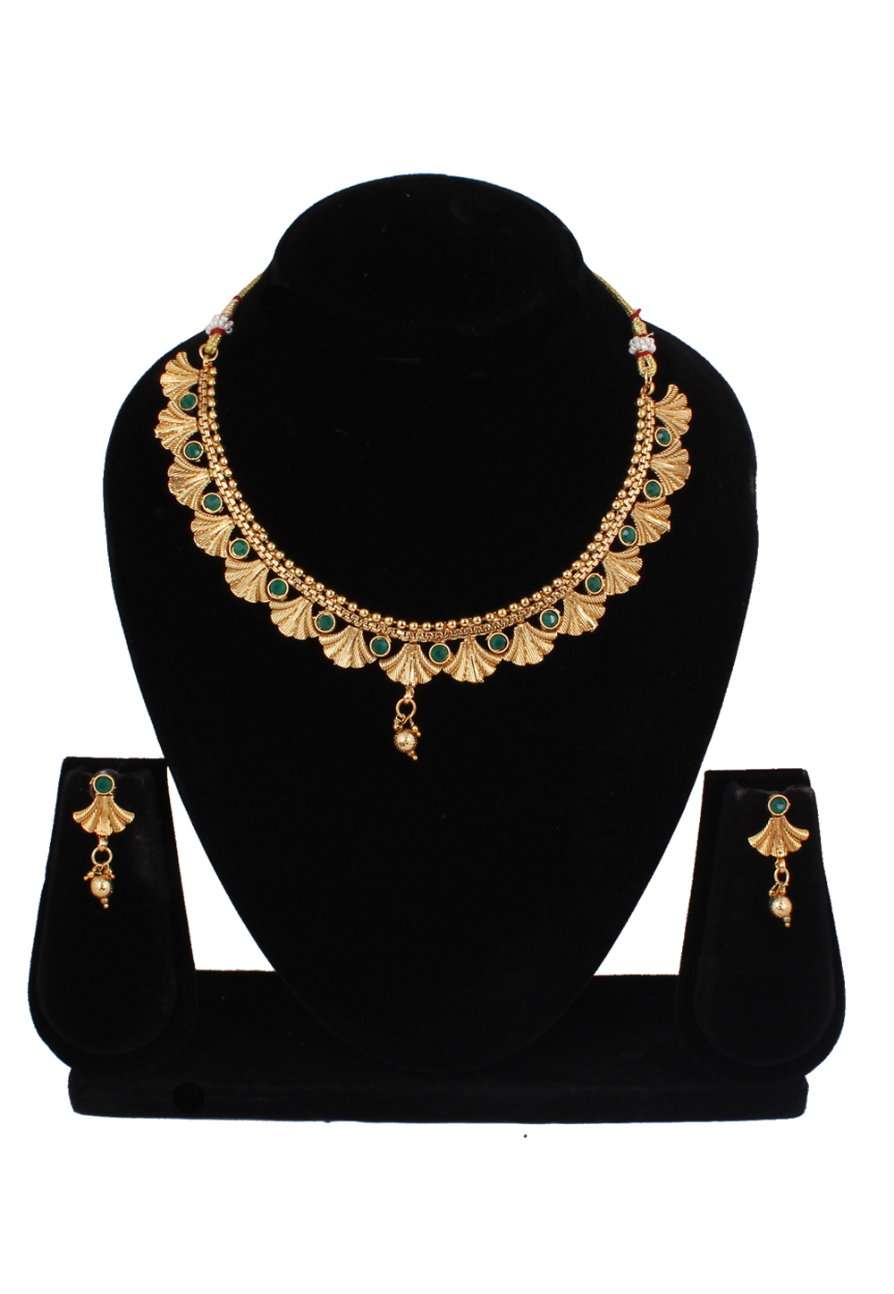 Golden Copper Necklace Set Earrings 257312