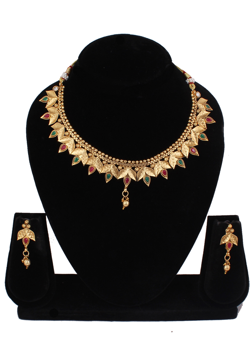 Golden Copper Necklace Set Earrings 257313