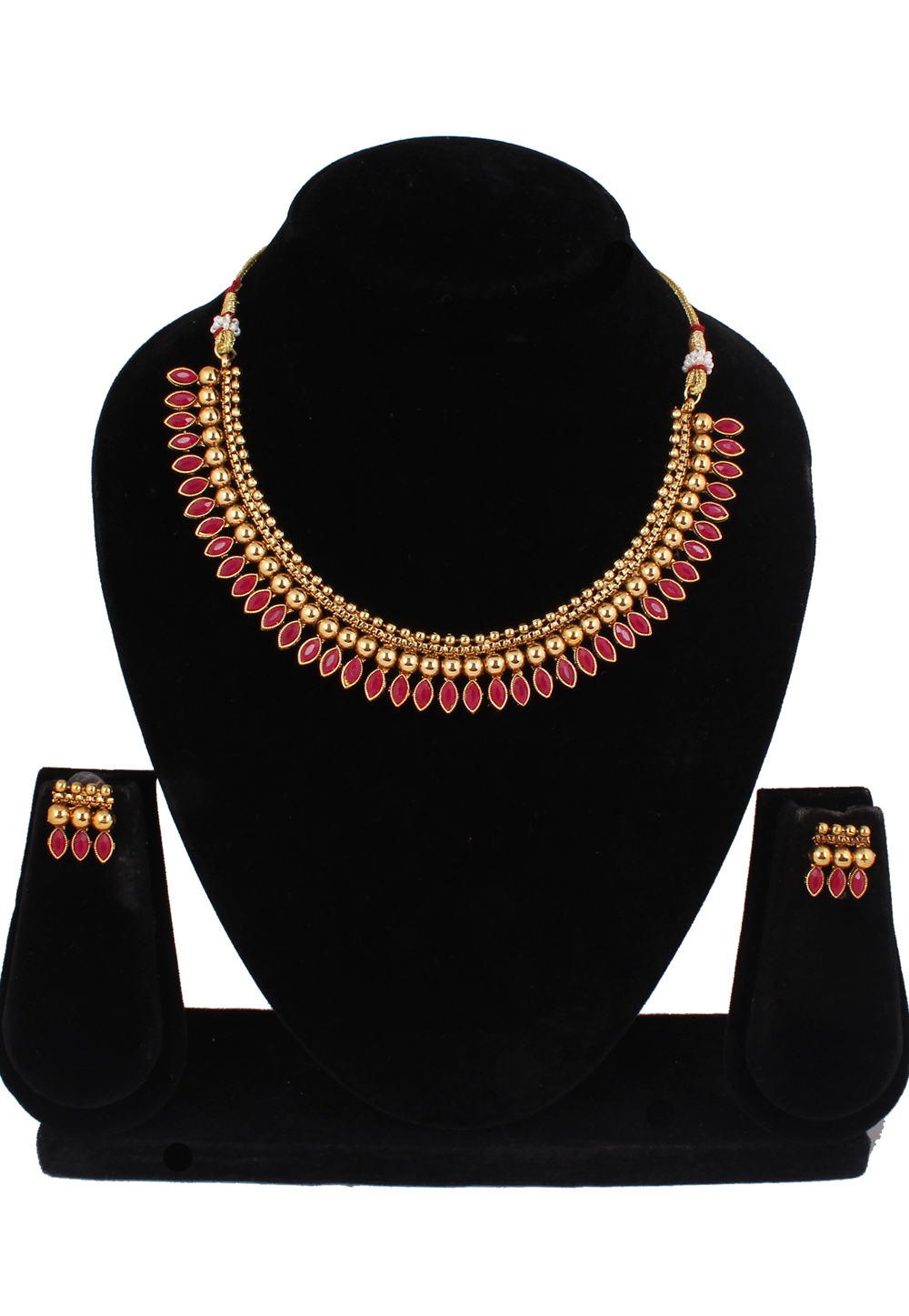 Red Copper Necklace Set Earrings 257314