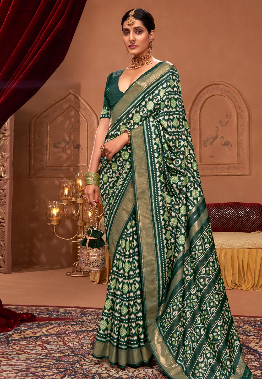 Green Tussar Silk Saree With Blouse 279168