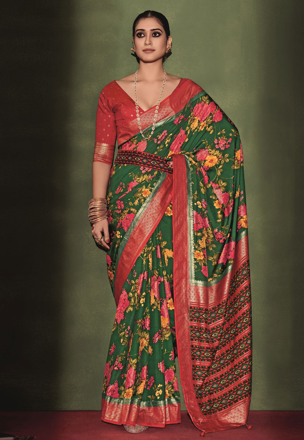Green Tussar Silk Saree With Blouse 277146