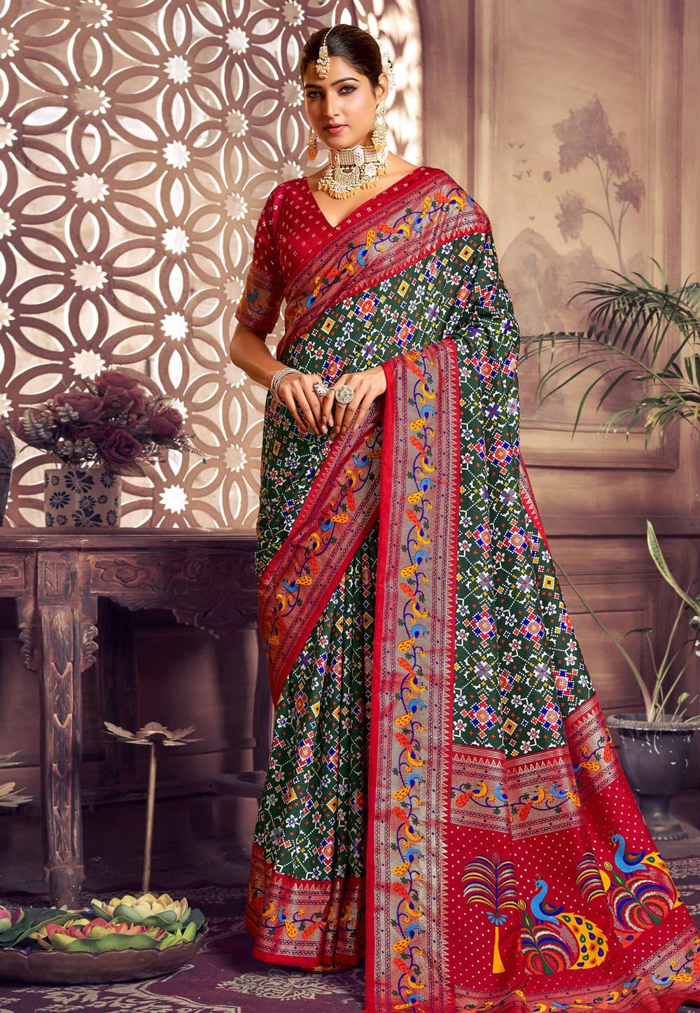 Green Tussar Silk Paithani Saree 273945