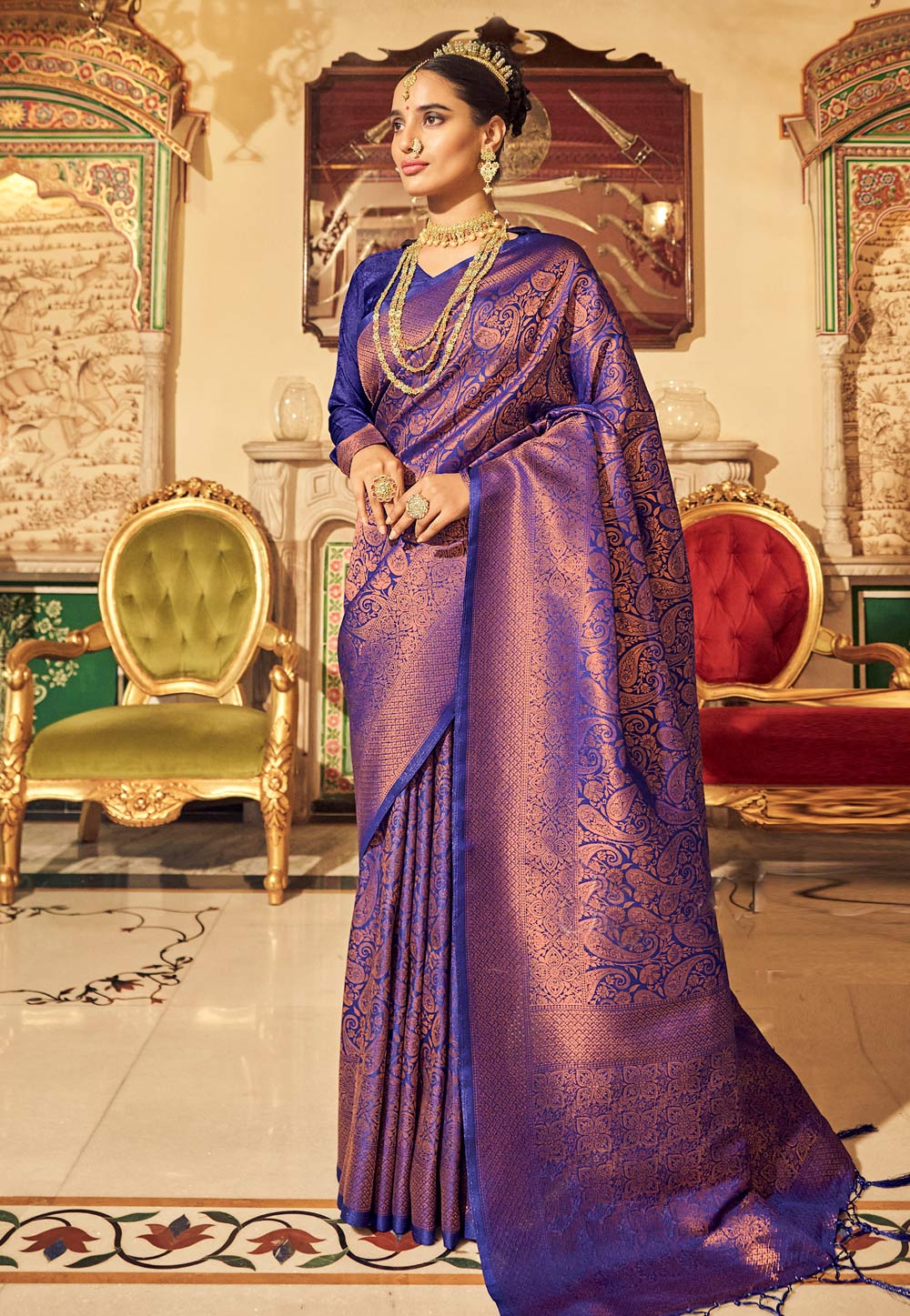 Purple Silk Saree With Blouse 243536