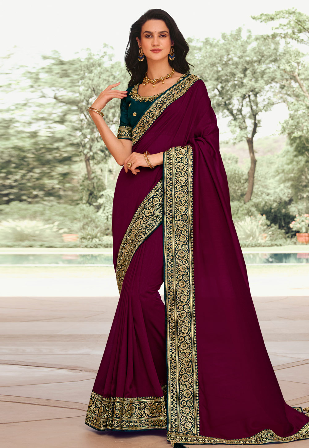 Purple Silk Saree With Blouse 247261