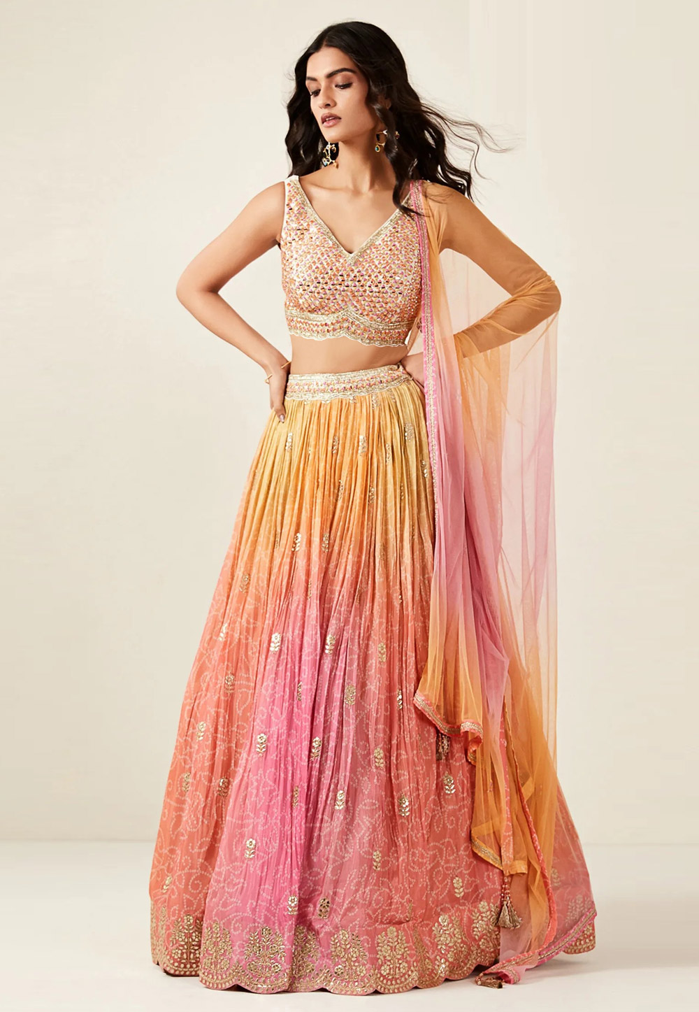 Pink Silk Readymade Circular Lehenga Choli 274936