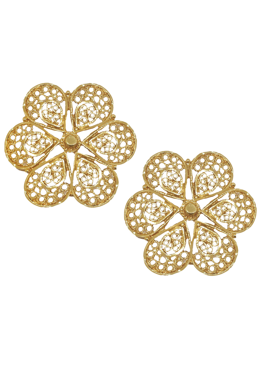 Golden Brass Earrings 184210