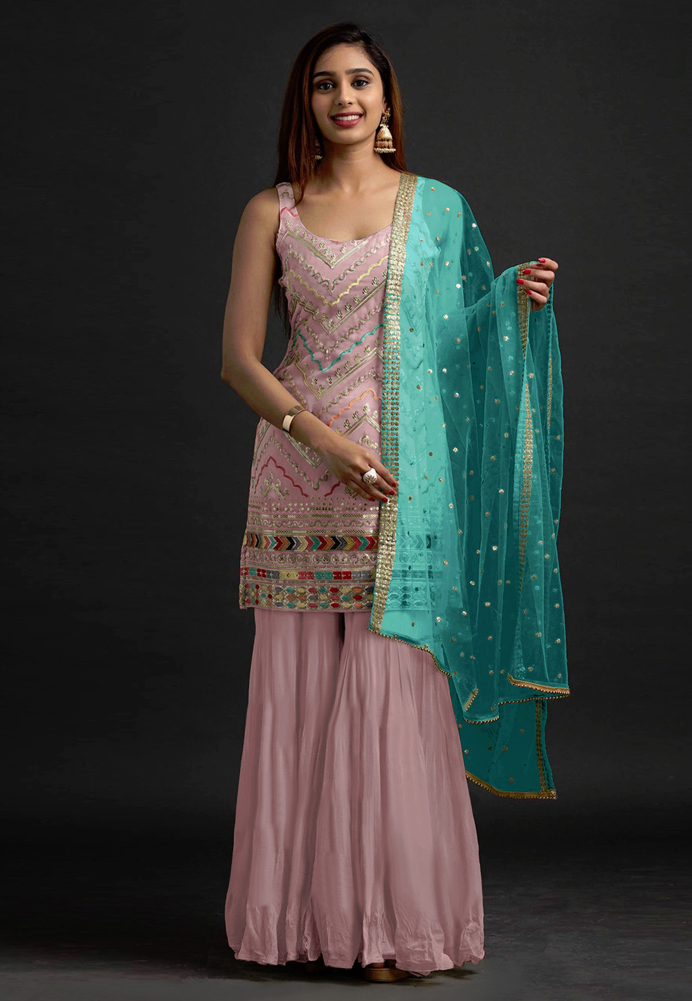 Pink Faux Georgette Pakistani Suit 249620