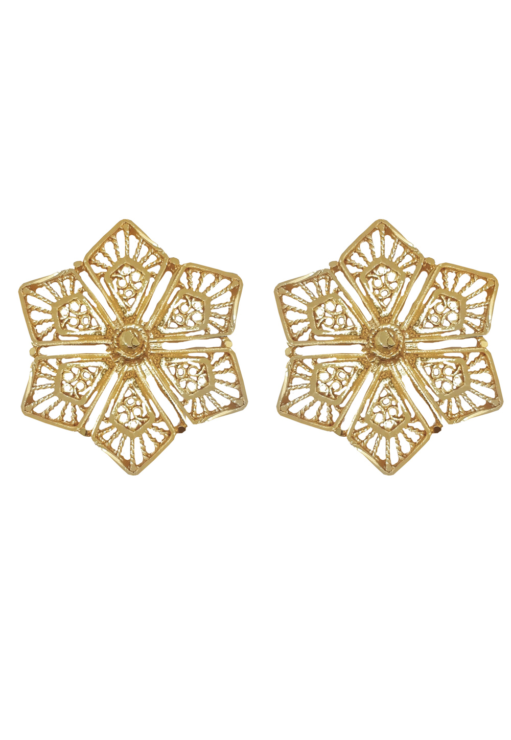 Golden Brass Earrings 184211