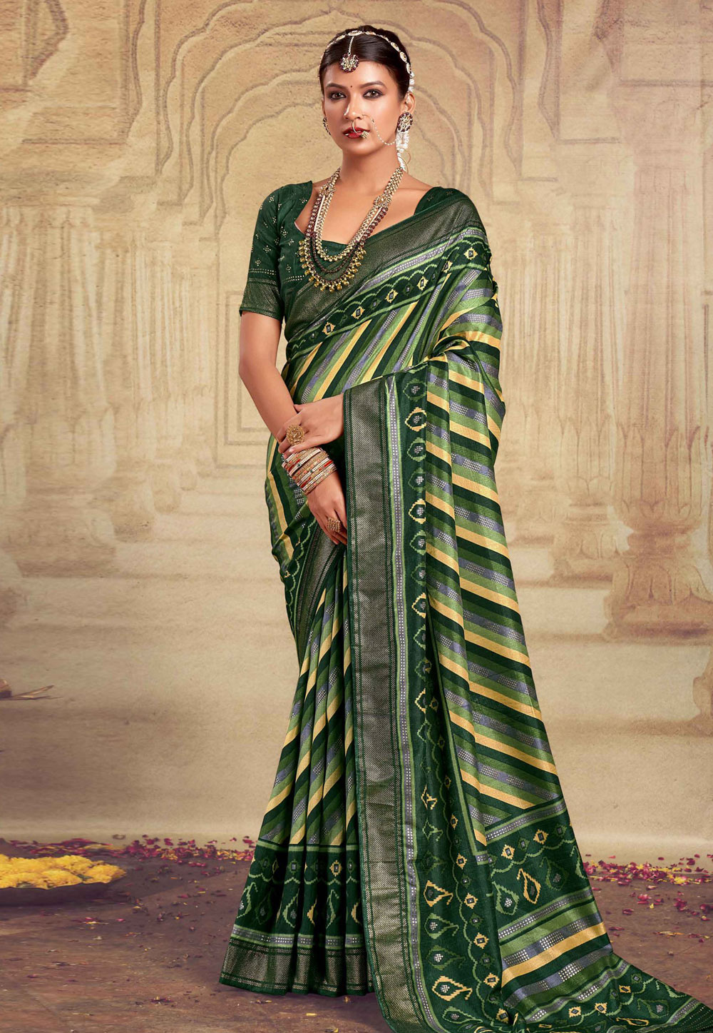 Green Tussar Silk Saree With Blouse 274866