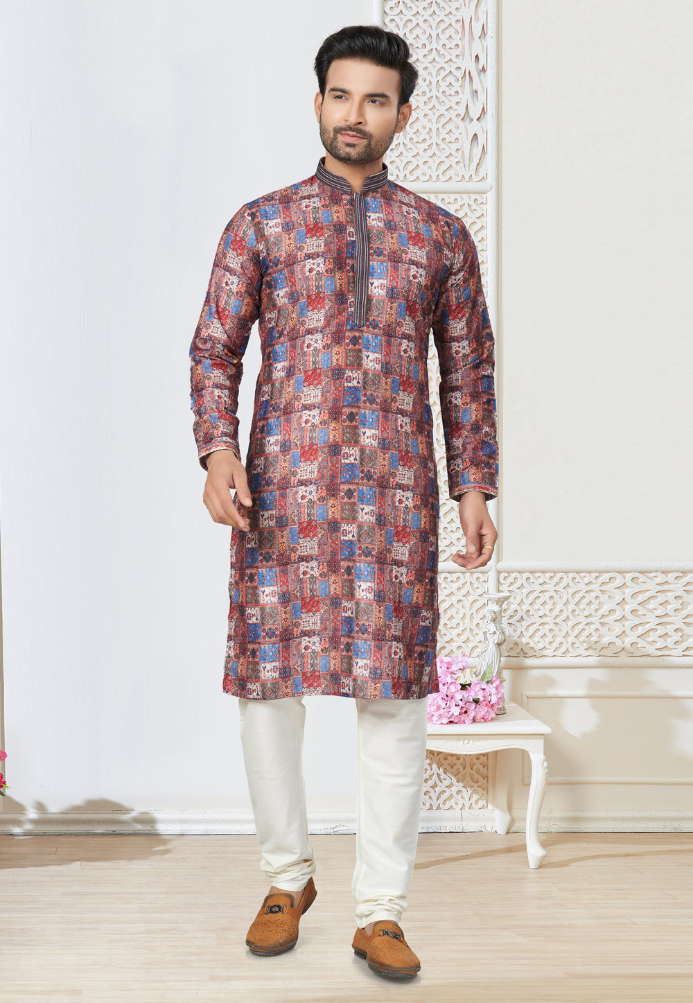 Multicolor Cotton Kurta Pajama 274564