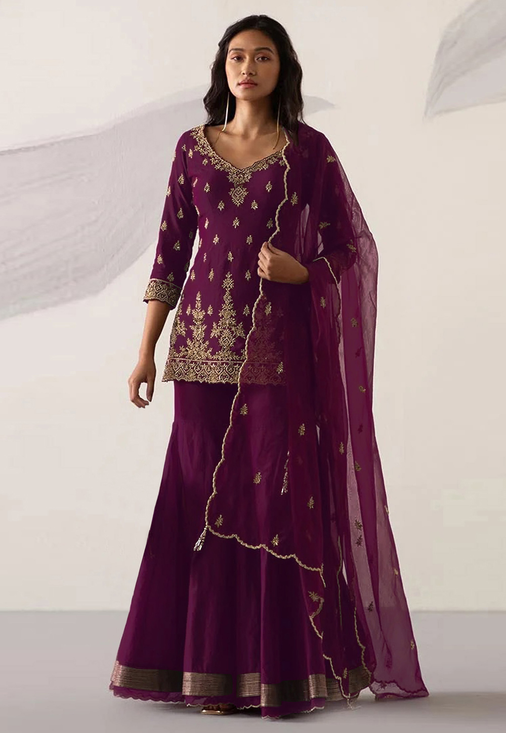 Purple Faux Georgette Pakistani Suit 247879