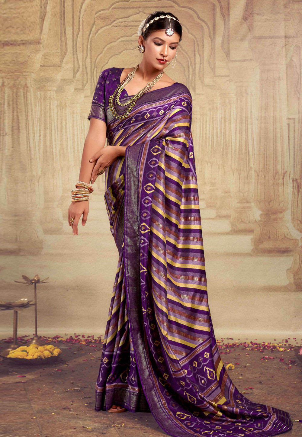 Purple Tussar Silk Saree With Blouse 274867