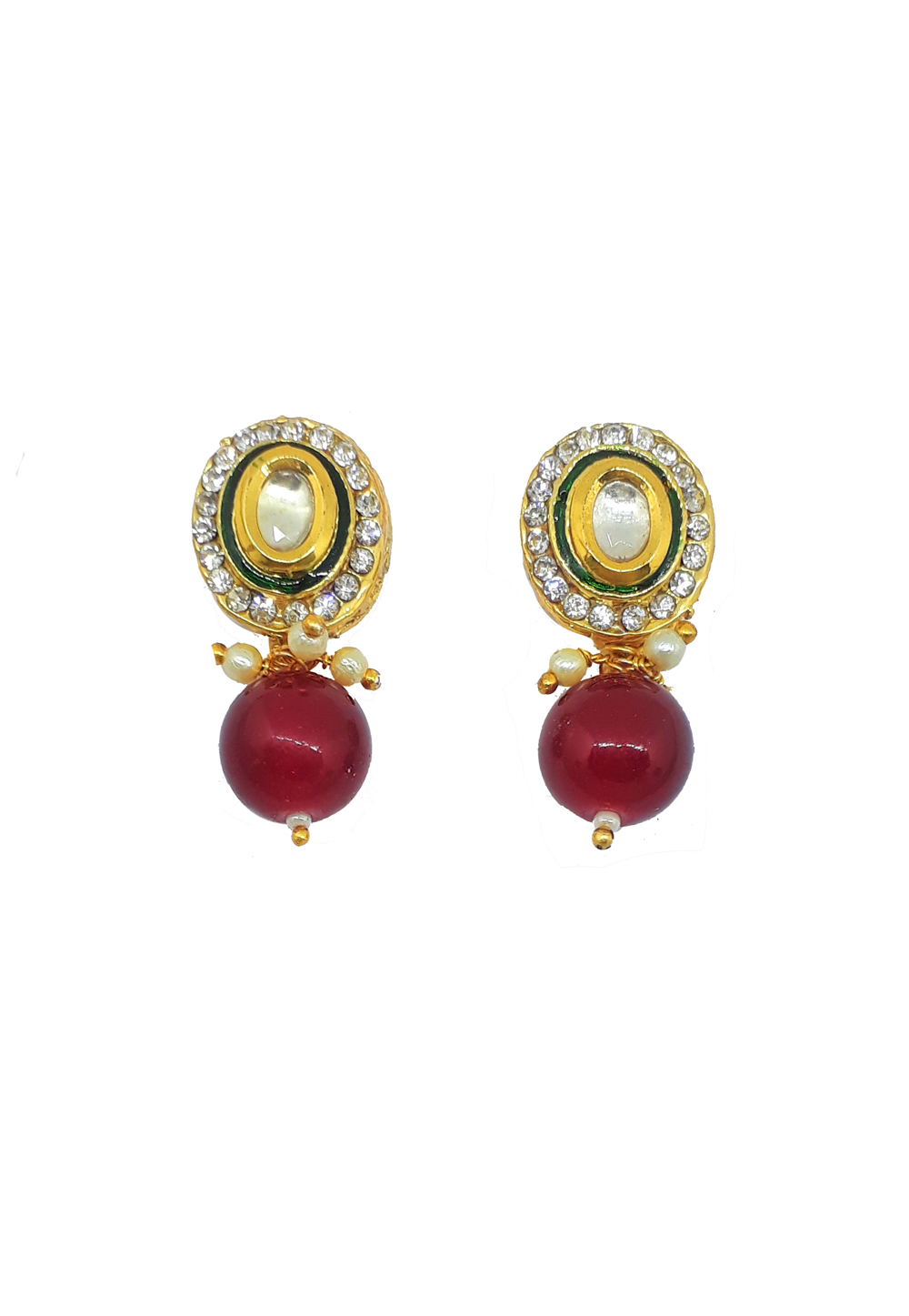 Red Brass Earrings 187629