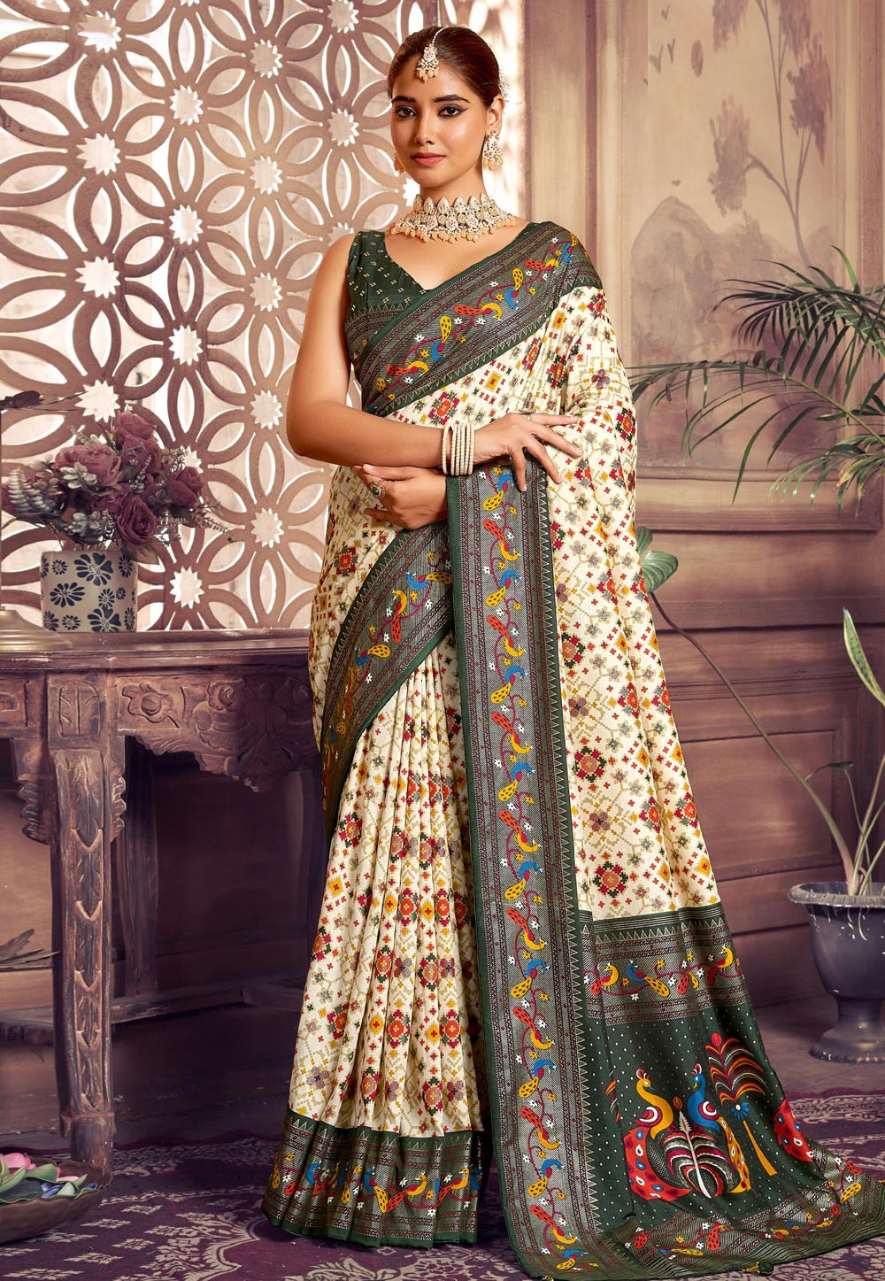 Cream Tussar Silk Paithani Saree 273949