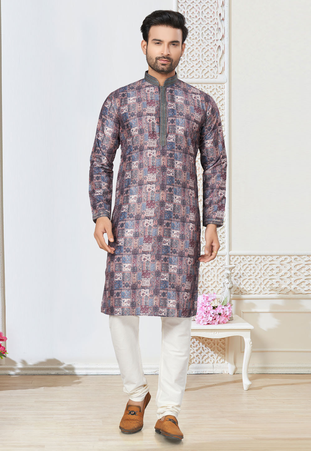 Multicolor Cotton Kurta Pajama 274565
