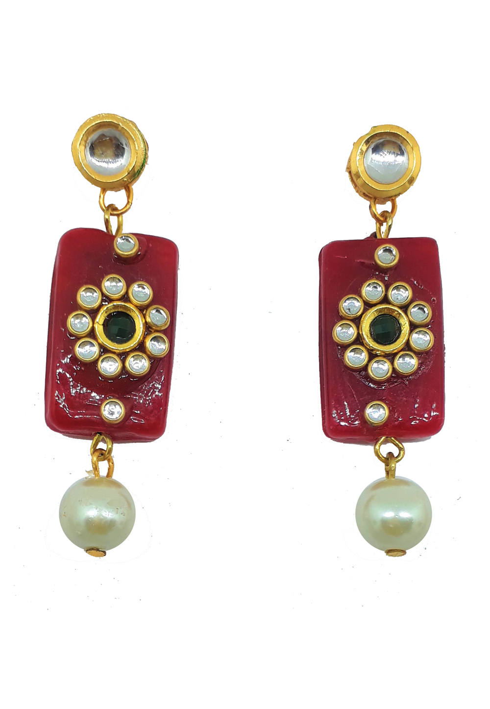 Red Brass Earrings 187633