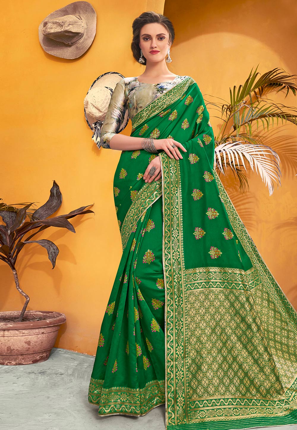 Green Art Silk Saree With Blouse 206882