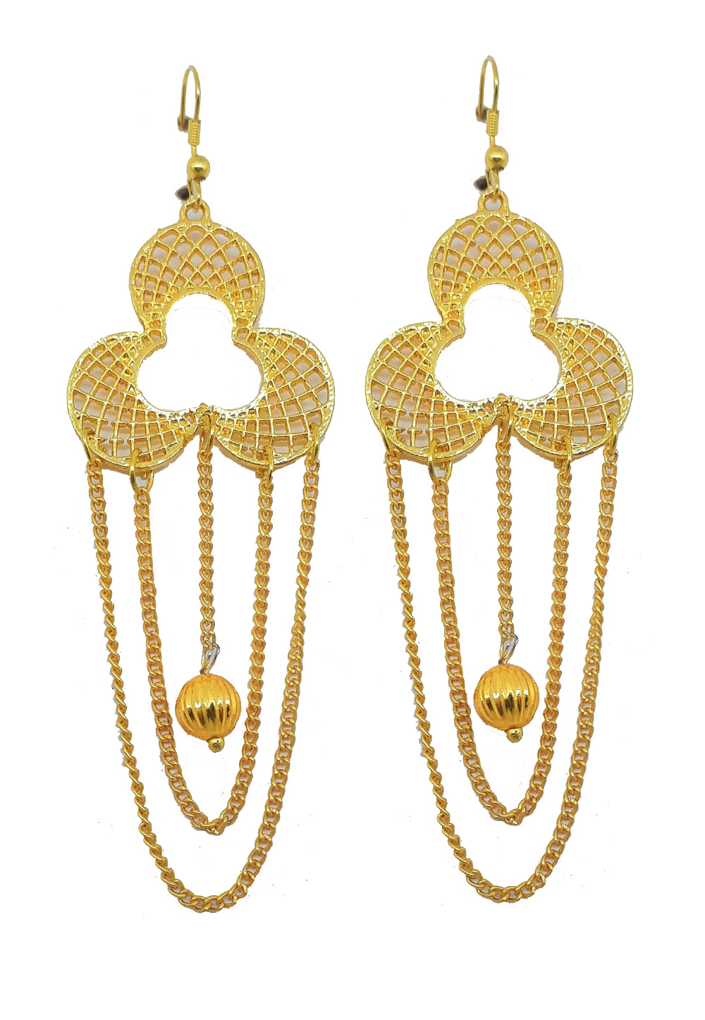 Golden Brass Earrings 187635