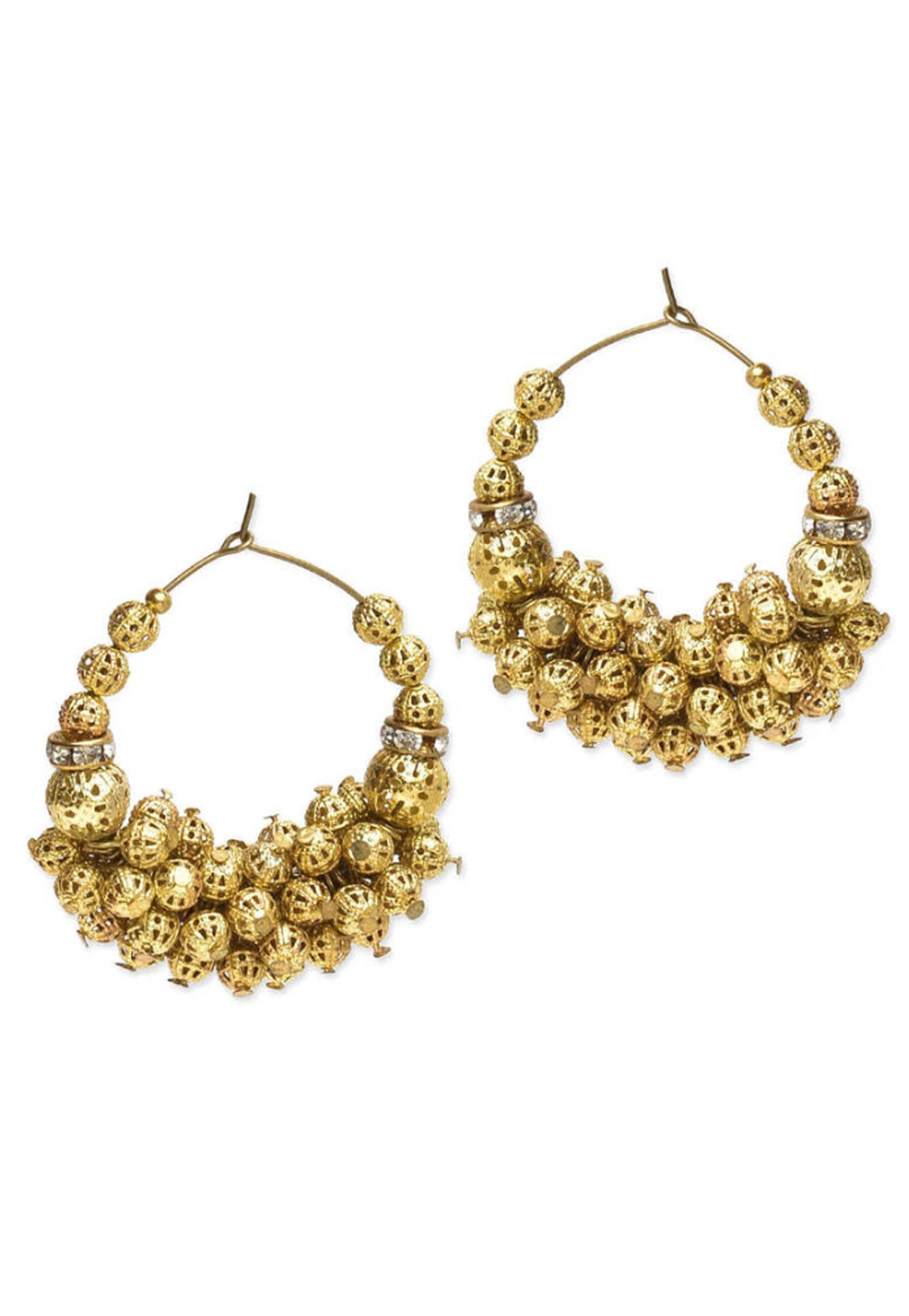 Golden Brass Earrings 187636