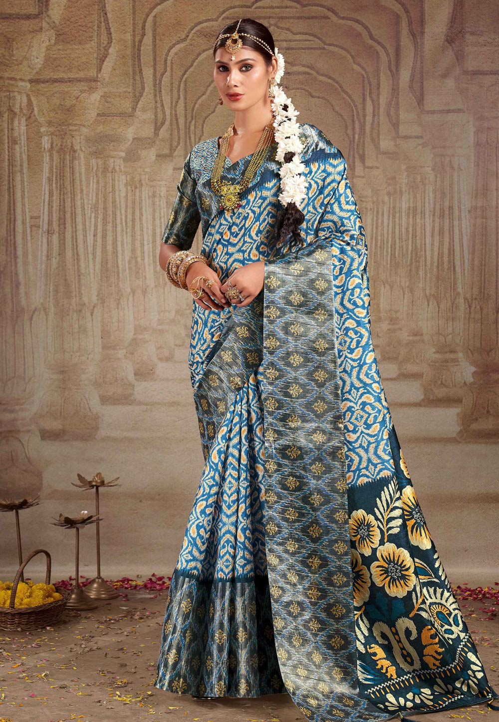 Blue Tussar Silk Saree With Blouse 277793