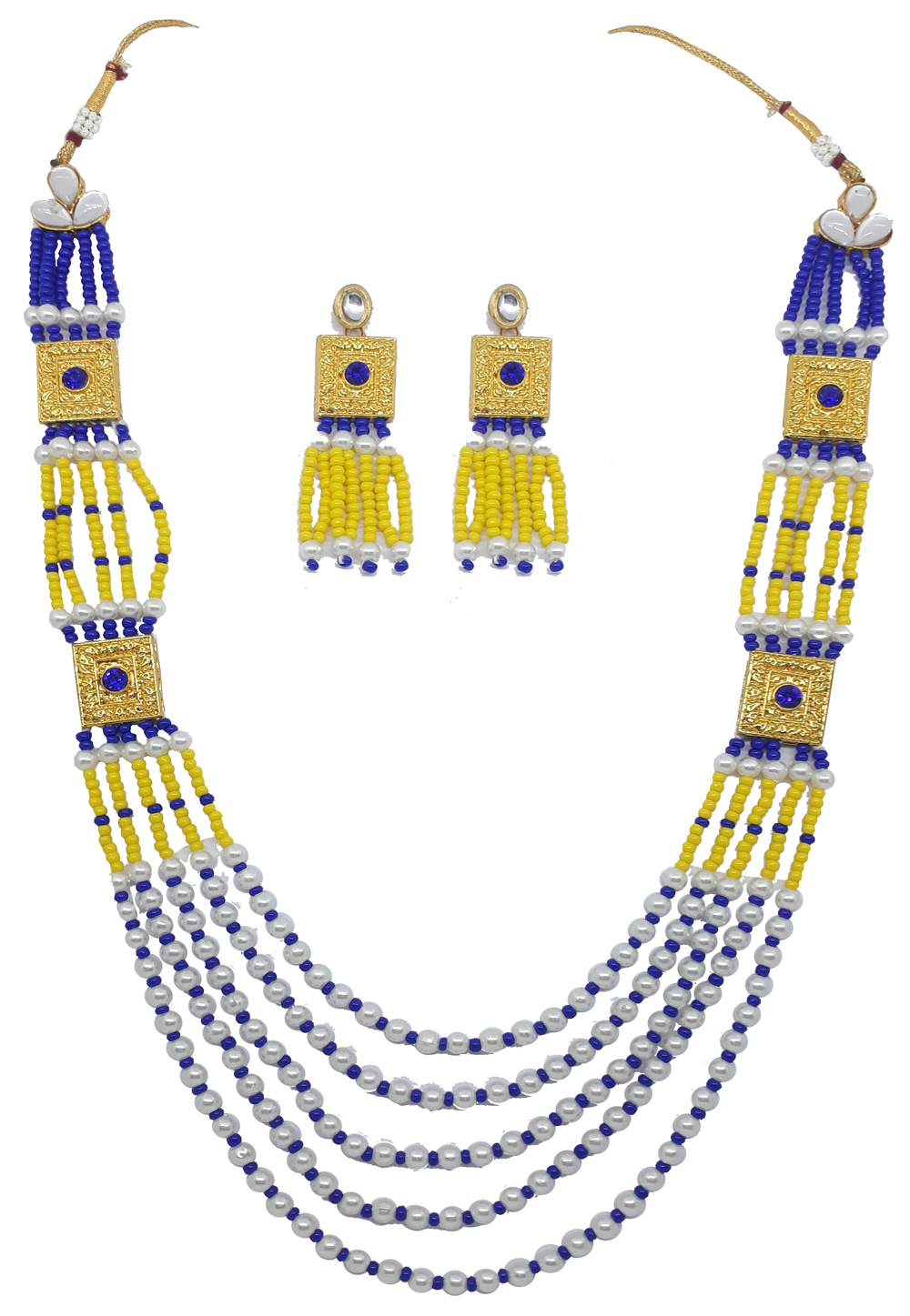 Blue Alloy Austrian Diamond Necklace Set Earrings 187796