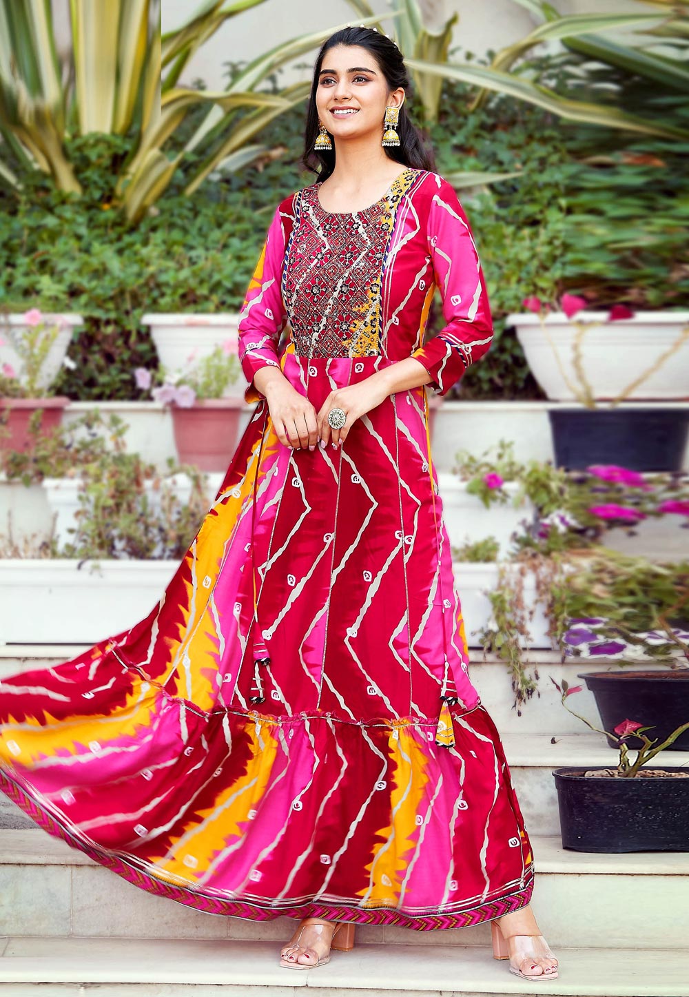Multicolor Rayon Long Kurti 260054
