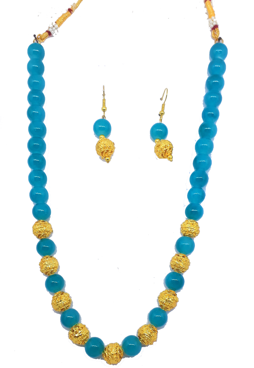 Sky Blue Alloy Austrian Diamond Necklace Set Earrings 187812