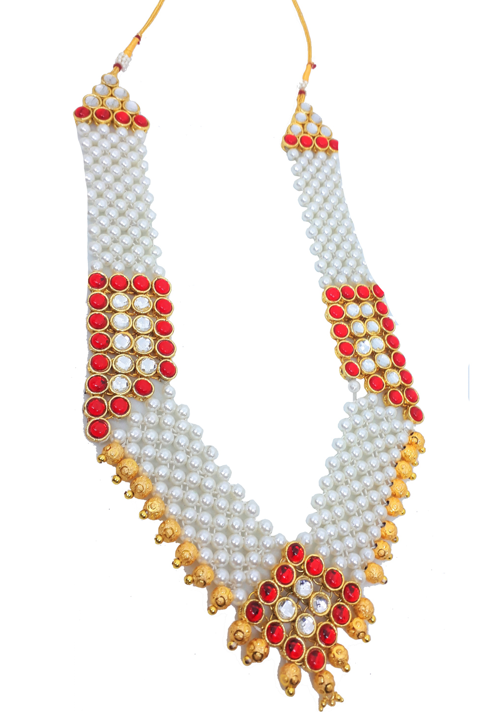 Golden Alloy Austrian Diamond Necklace Set 187814