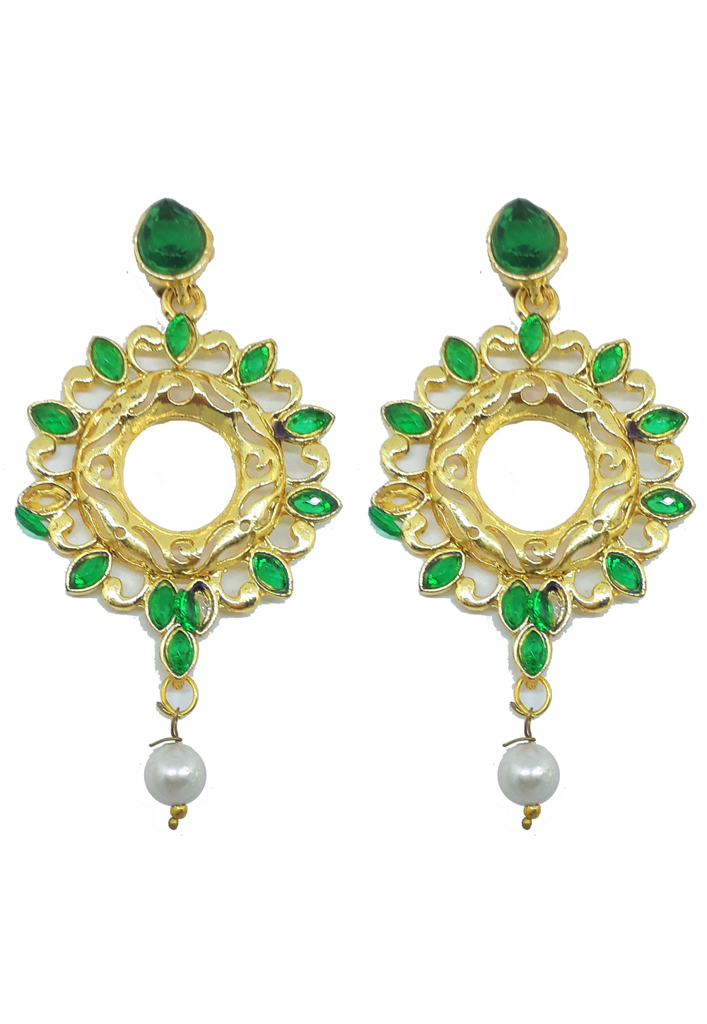 Green Brass Earrings 187642
