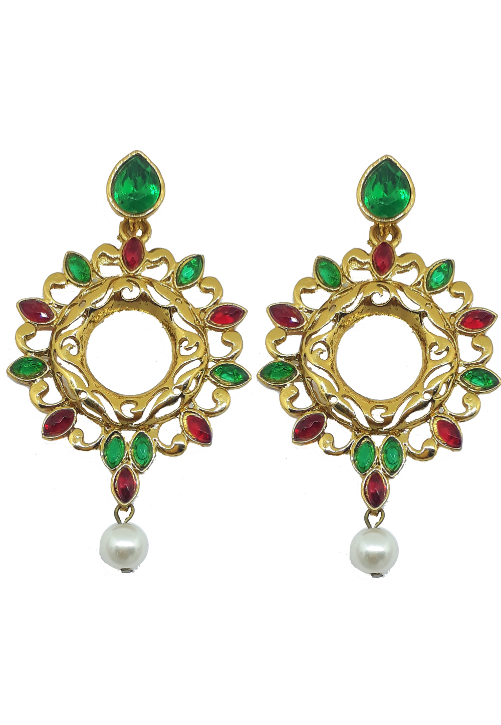 Green Brass Earrings 187644