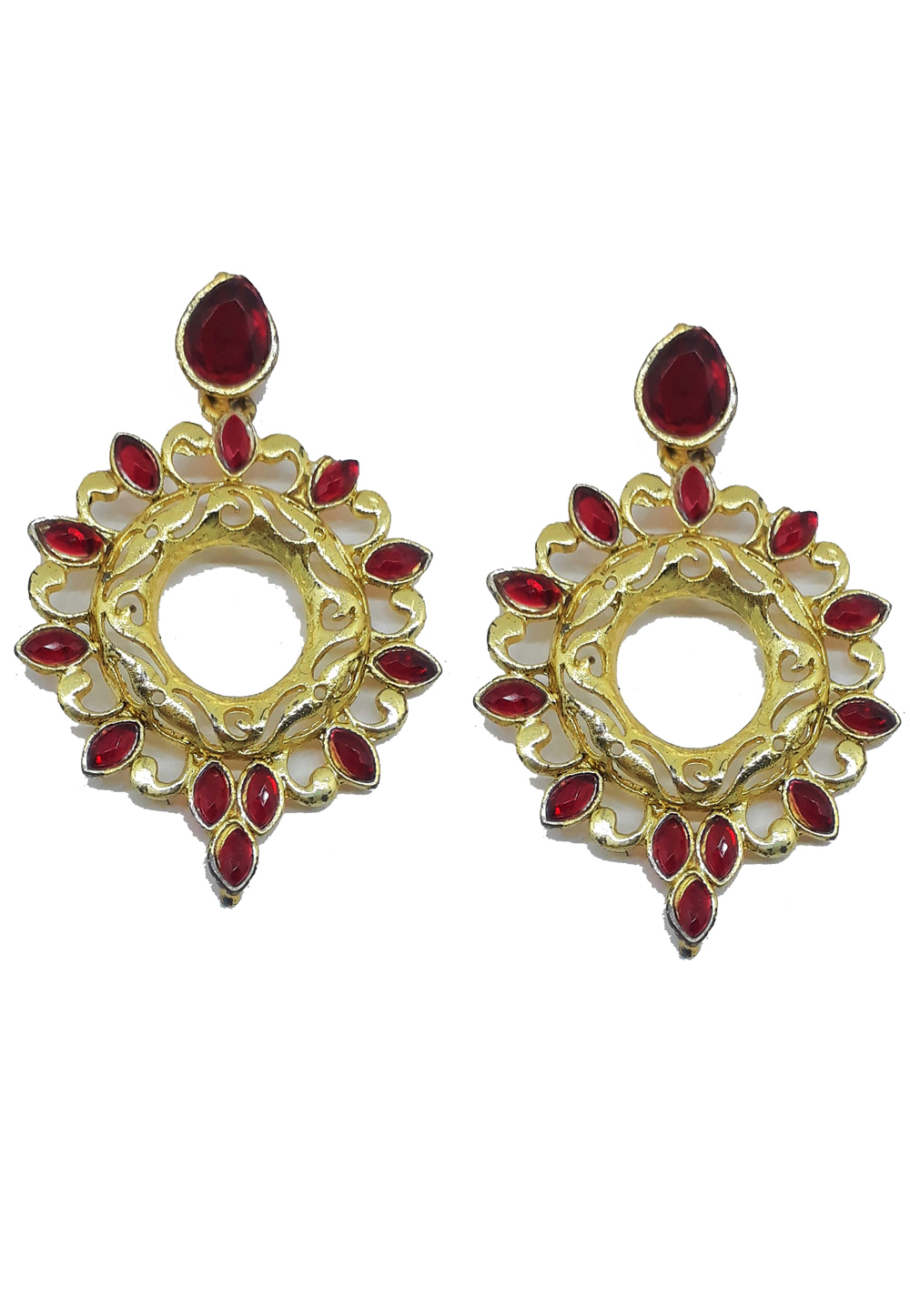 Red Brass Earrings 187645