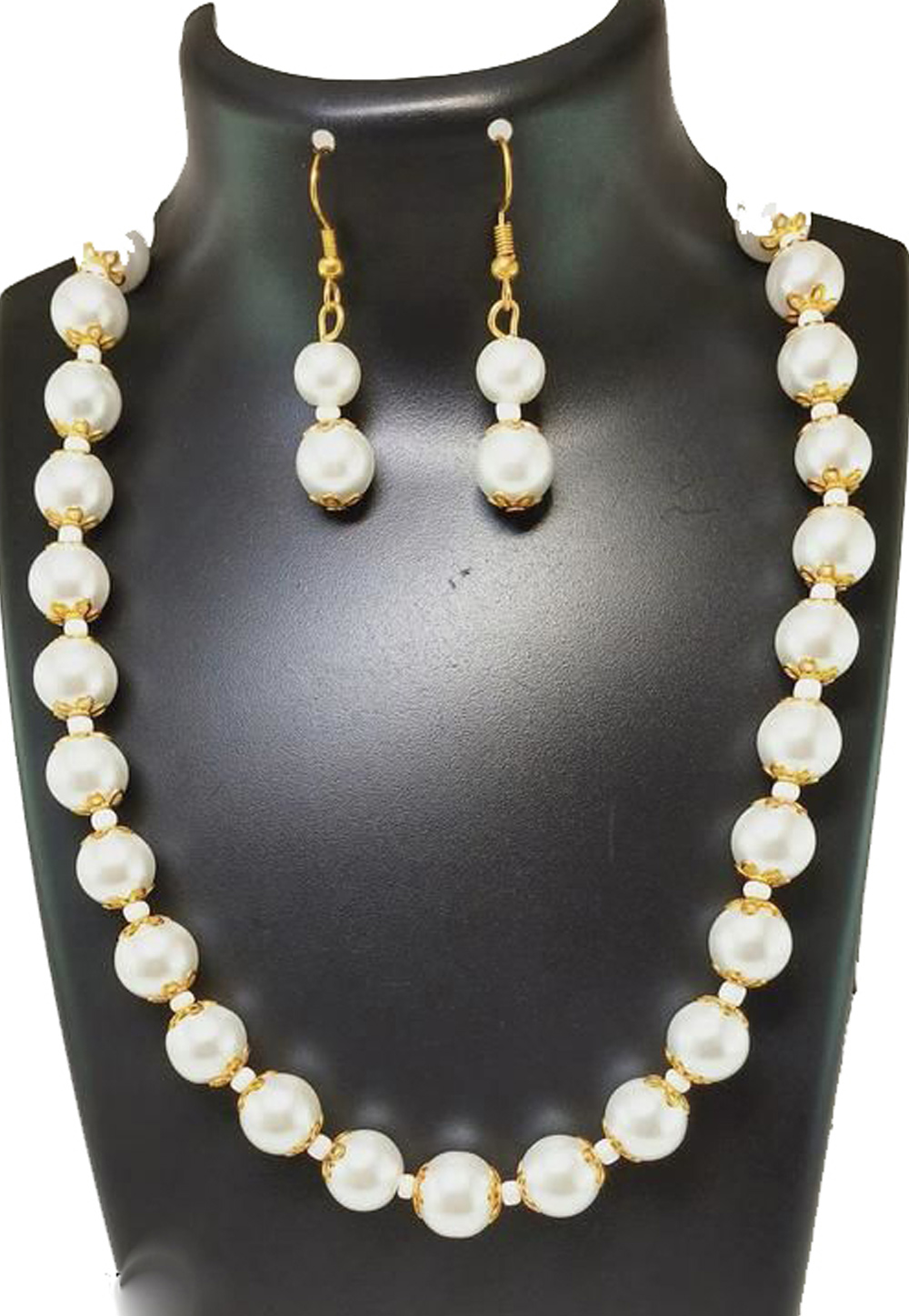 White Alloy Austrian Diamond Necklace Set Earrings 187821