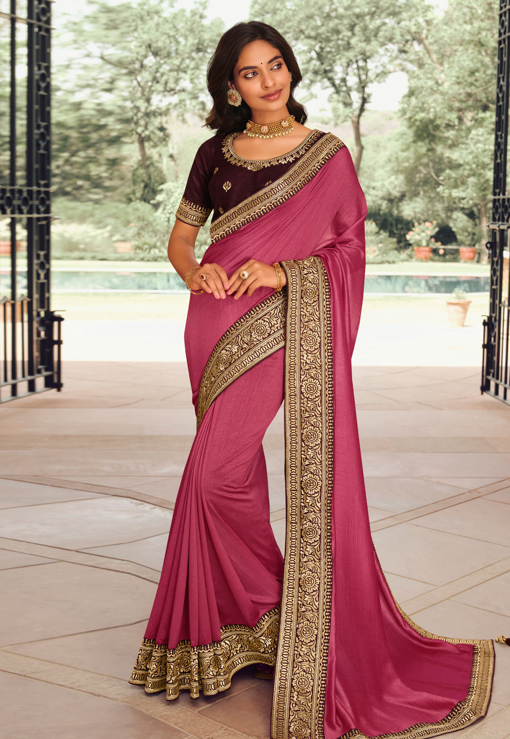 Pink Silk Saree With Blouse 247269
