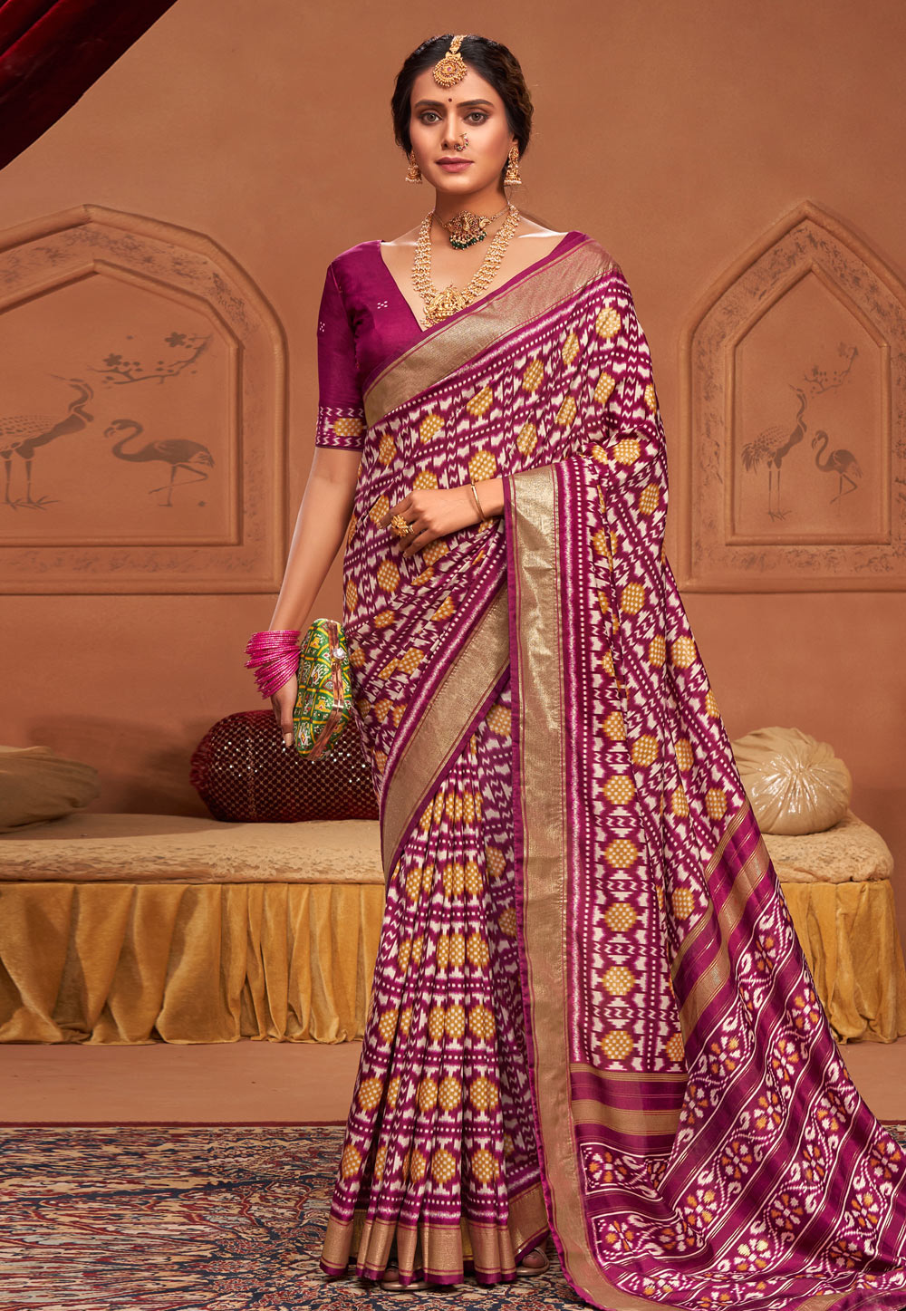Purple Tussar Silk Saree With Blouse 279177