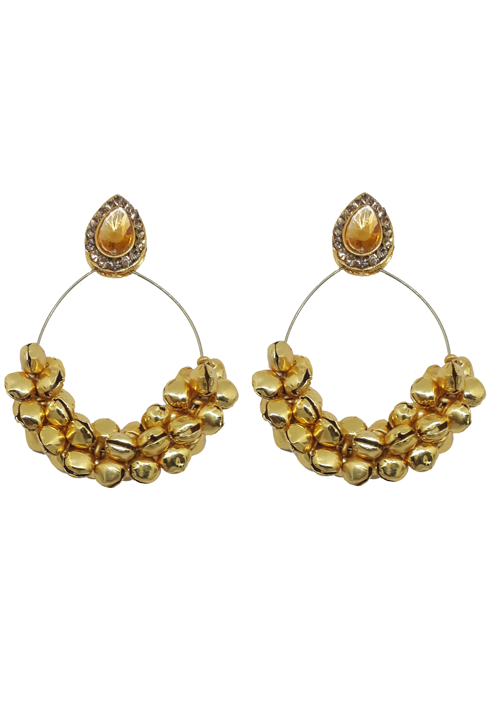 Golden Brass Earrings 187649