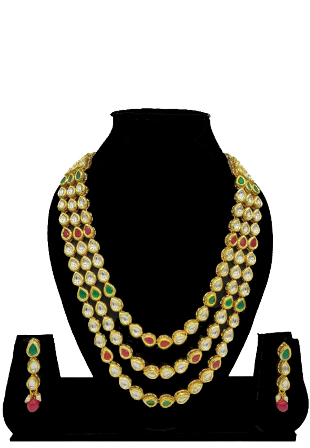 Green Alloy Austrian Diamonds Necklace With Earrings 187683