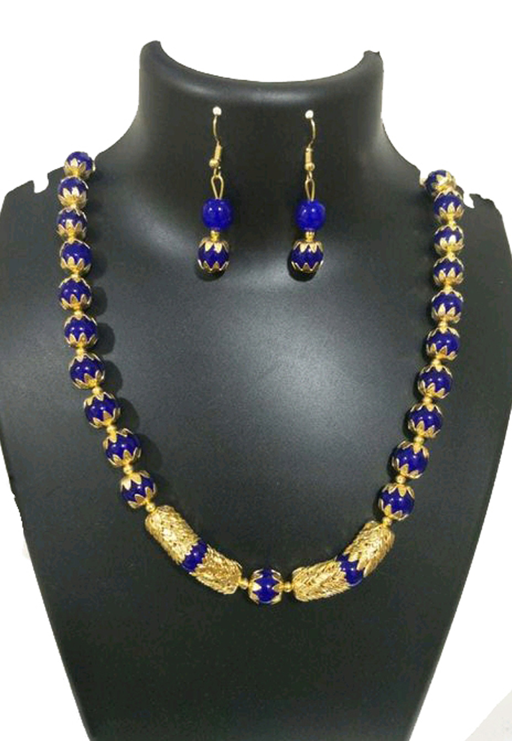 Blue Alloy Austrian Diamond Necklace Set Earrings 191583