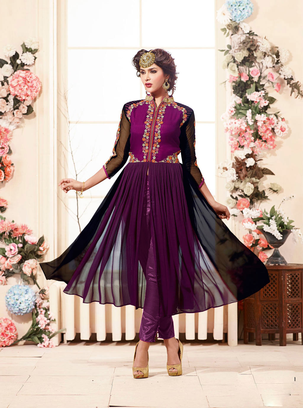 Purple Georgette Designer Anarkali Suit 61329