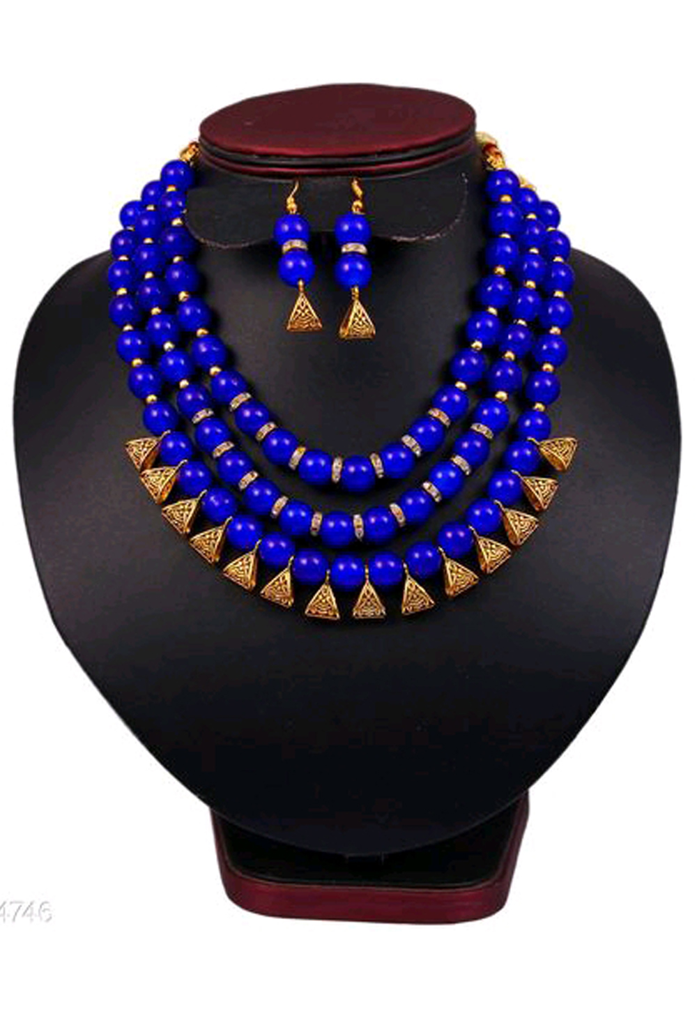 Blue Alloy Austrian Diamond Necklace Set Earrings 191590