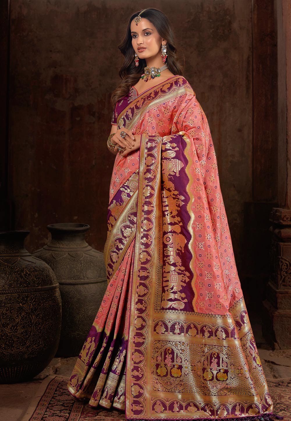 Pink Silk Saree With Blouse 246488